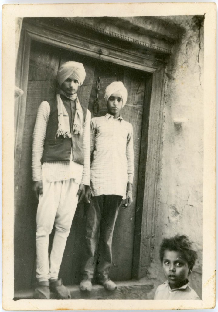 Khush (Left) with Two Boys, Native Village, Rurkee, Punjab, India, c 1950. Courtesy of the Khush Family.