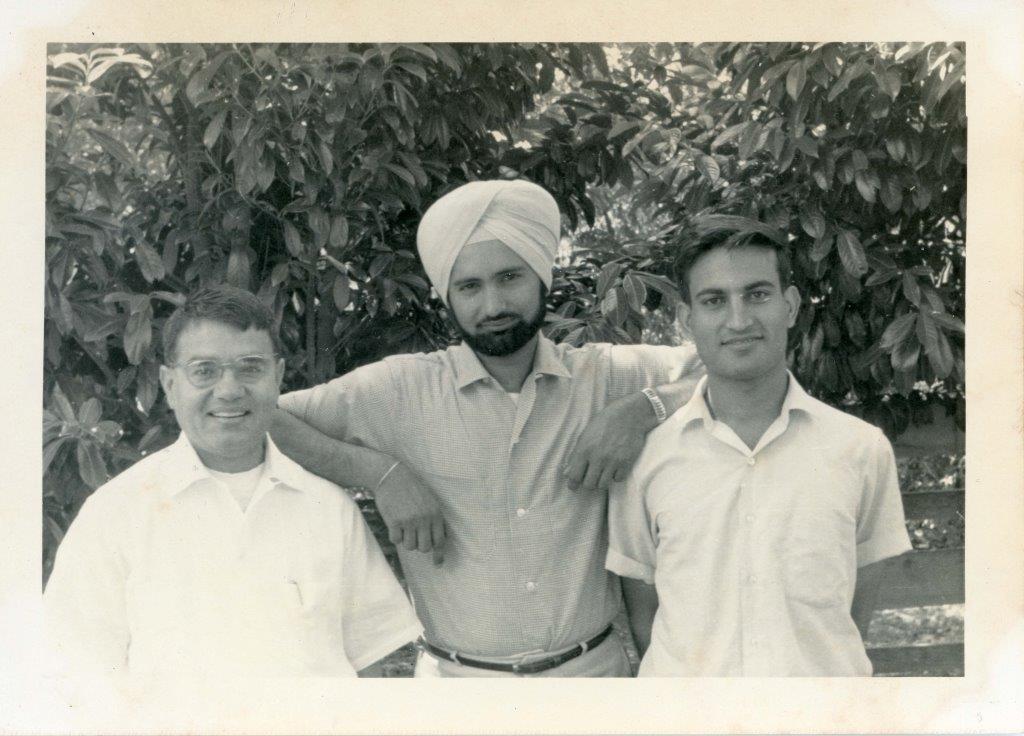 Gurdev Khush With Two Men, c 1950s. Courtesy of the Khush Family.
