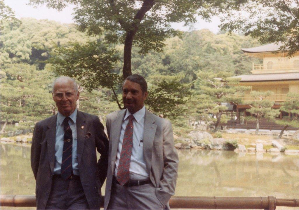 Norman Borlaug and Gurdev Khush, Kyoto, Japan, May 1990. Courtesy of the Khush Family.