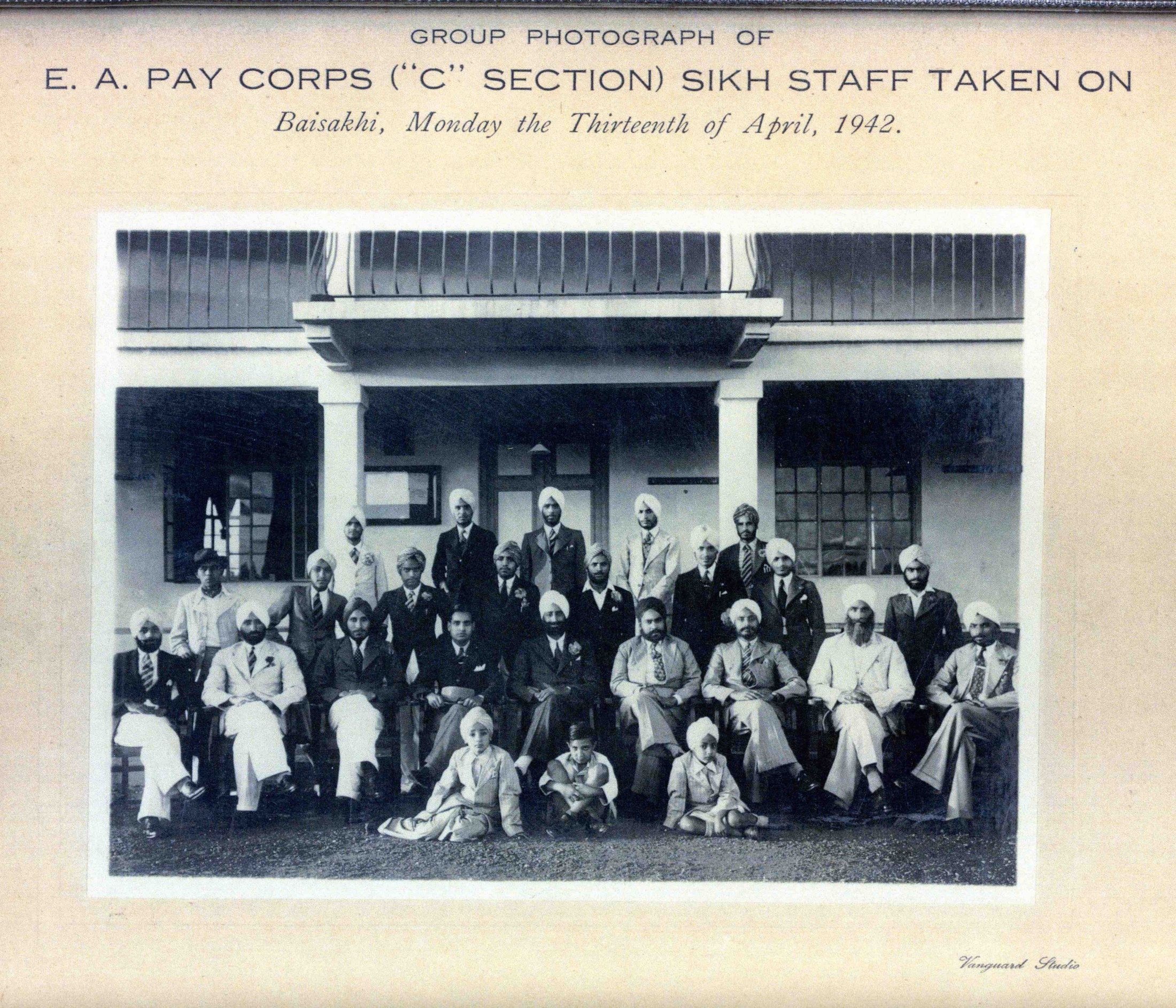 Mehar Singh Tumber, Back Row, Center, Nairobi, Africa, 1942