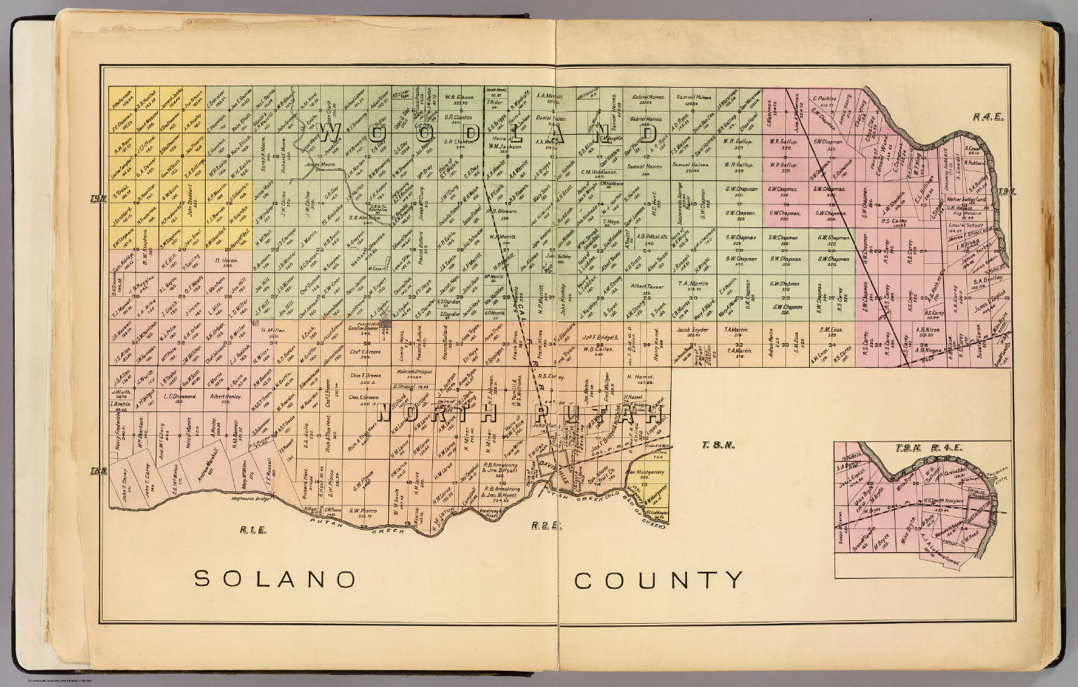 George Pierce's Farm Appears in the Bottom Center, Map of Yolo County, CA. Pierce Family Papers, Special Collections, University of California, Davis Library.