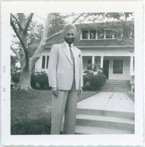 Hari Singh Everest in Front of a House, CA, November 1959. Courtesy of the Everest Family.