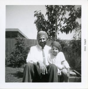 Hari Singh Everest with Boy in Turban, April 1962.  Courtesy of the Everest Family.