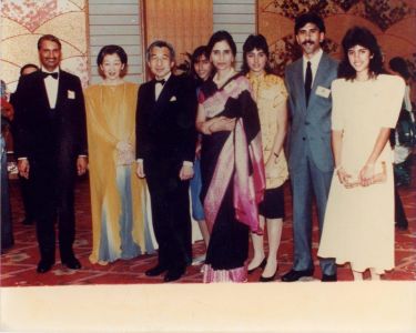 Japan Prize Ceremony (Dr Gurdev Khush Appears On the Left and His Wife, Dr Harwant Khush Appears in the Center), 1987, Japan.  Courtesy of the Khush Family.