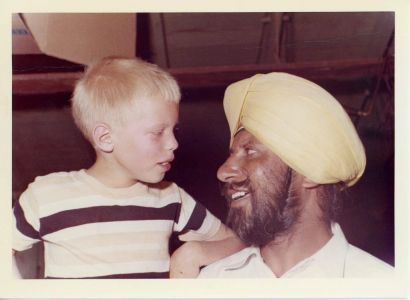 Hari Singh Everest with a Boy, CA, Circa 1960s.  Courtesy of the Everest Family.
