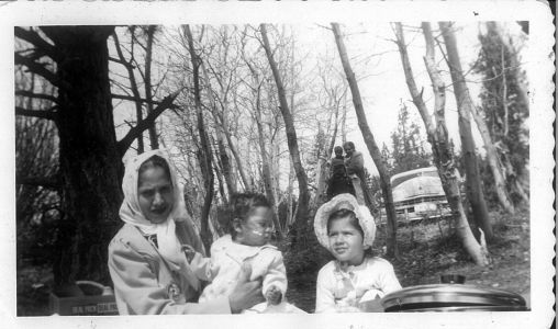 Family Picnic with Asian-Indian Students, Lake Tahoe, Winter 1955