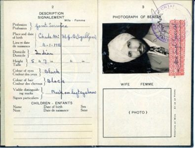 Hari Singh Everest Indian Passport, September 19, 1953.  Courtesy of the Everest Family.