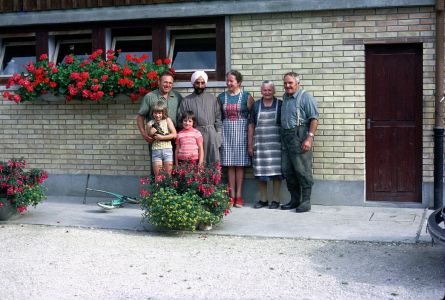 Dr Harcharan Singh Kang with Host Family, Switzerland, c 1974.  Courtesy of the Kang Family.