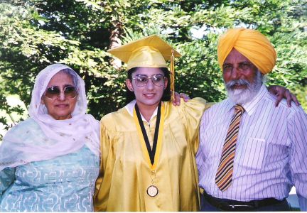 Hari Singh and Amar Kaur Everest at Granddaughter's Graduation.  Courtesy of the Everest Family.
