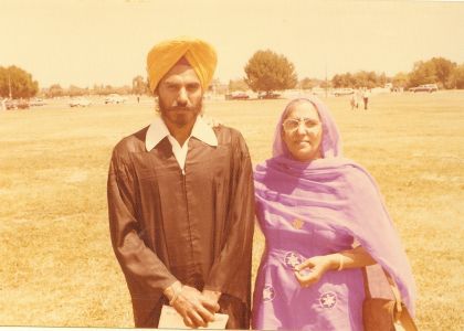 Amar Kaur and Her Son, Paramjit, at Graduation.  Courtesy of the Everest Family.