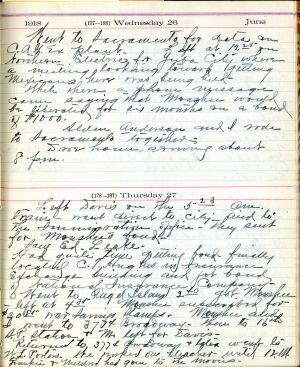 George Pierce Jr Documents His Tremendous Efforts to Secure Monshu Singh's Release From Angel Island, June 27, 1918. Pierce Family Papers, Special Collections, University of California, Davis Library.