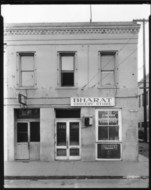 Bharat Grocery Store, 316 First Street, Marysville Owned by Karam Chand. Courtesy of the South Asians in North America Collection, Bancroft Library, UC Berkeley.
