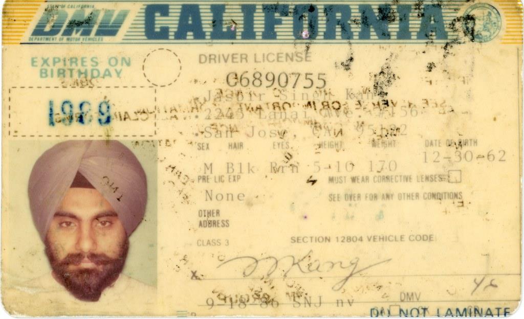 016 JSK Drivers License, San Jose, CA, 1986