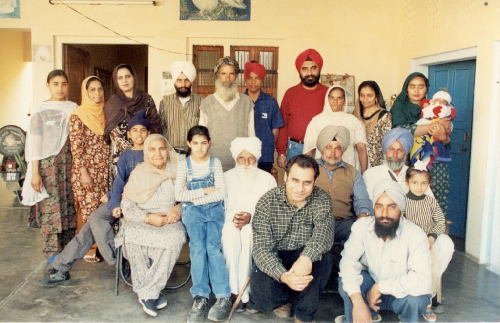 018 Family Photo—Twenty Family Members (JSK in Red Turban and Shirt), Punjab