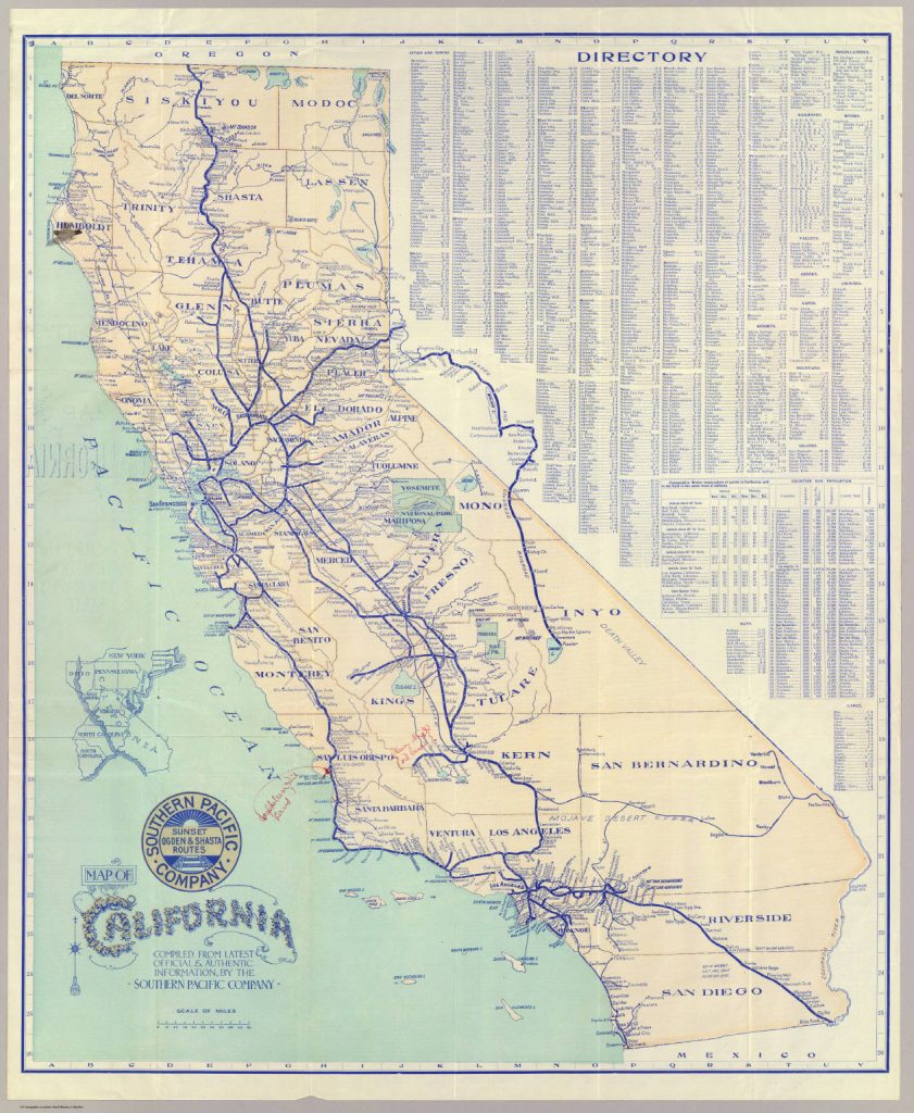 Southern Pacific Railway Company, 1913.  Courtesy of the David Rumsey Collection