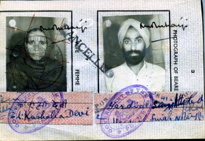 Hardial Singh Hunji and Kushalia Devi, Passports, 1947
