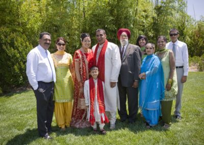 Dhaliwal family (left to right) Dal, Sharon, Tippy with son Daiven, Suki, Mohinder, Aman, Joginder, Ravi, and Tarin