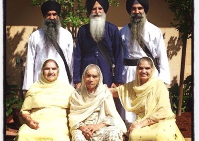 Grewal siblings, back row (left to right) Harjit, Manohar, and Kuldip, and front row (left to right) Gurdial Takhar, Swarn Johl, and Joginder Dhaliwal, Yuba City, need year