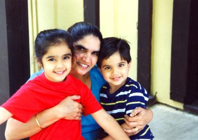 Joginder with granddaughter Aman and grandson Tarin