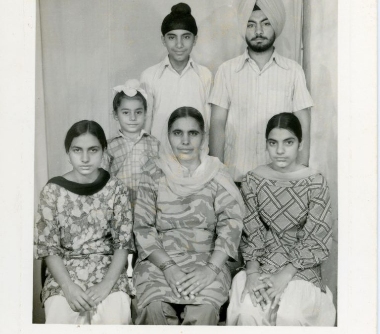 005 Family Portrait—JSK with Mother, 2 Brothers and 2 Sisters, Punjab circa 1970s