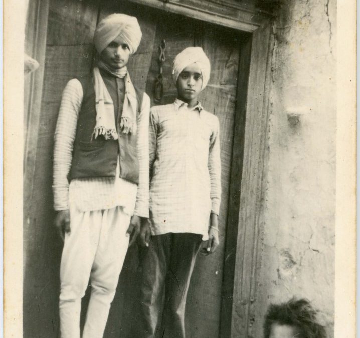 Khush with Two Boys, Native Village, Rurkee, Punjab, India, Circa 1950