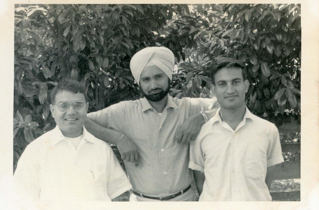 Gurdev Khush With Two Men, Circa 1950s