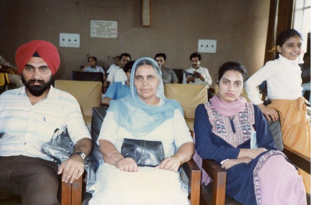 014 JSK with Mother and Sister—Waiting in Chandigarh Airport Before Leaving for the U.S., 1986