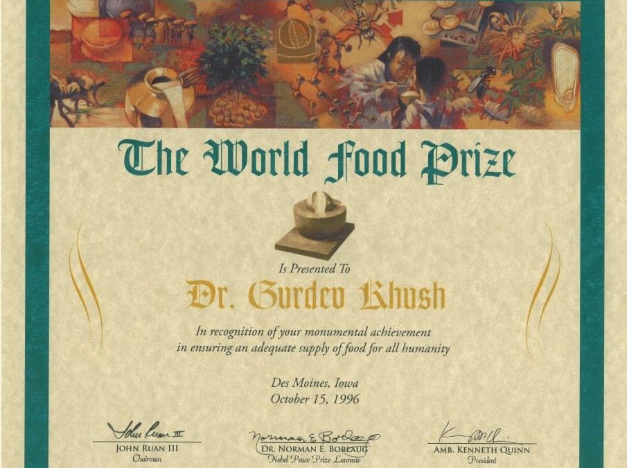 World Food Prize, USA, 1996